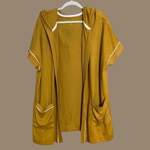 Koolaburra by UGG Cloud Jersey Short Sleeve Cardigan-Chai Tea - Picture 3 of 10